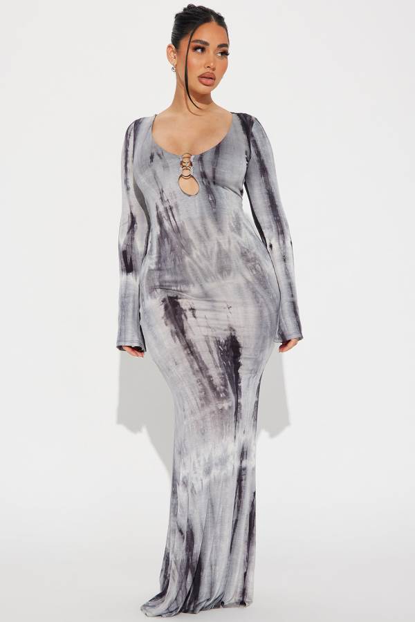 Grey Fashion Nova Tying Me Down Maxi Women Dress USA | 165479TUE