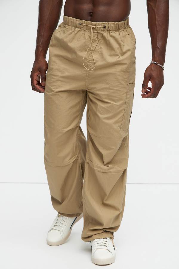 Khaki Fashion Nova Go Big Parachutes Men Joggers USA | 671289KAL