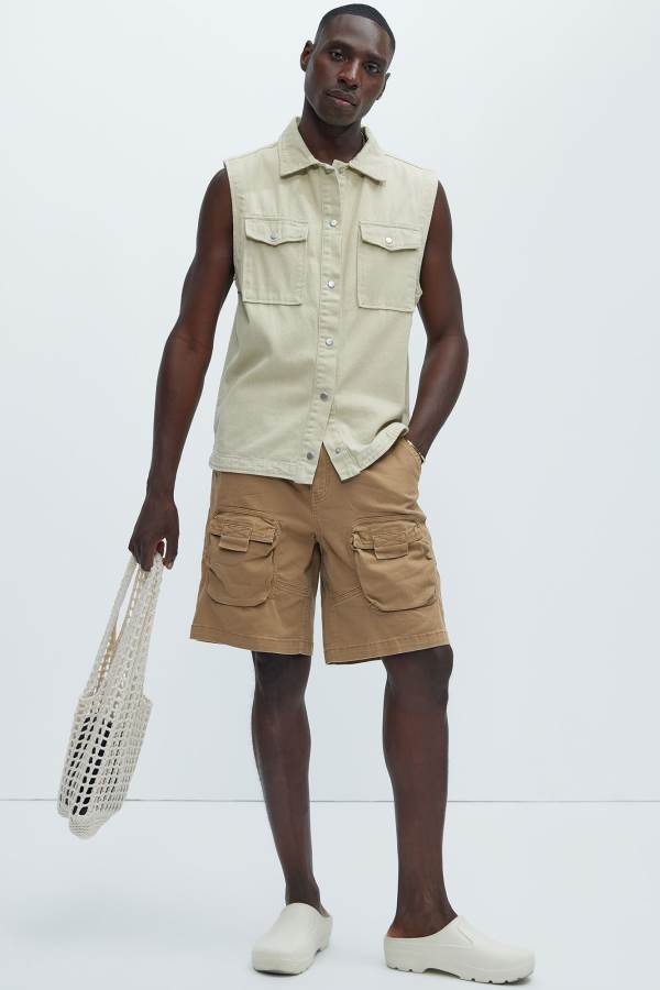 Khaki Fashion Nova Hawk Cargo Relaxed Men Shorts USA | 760238SRC