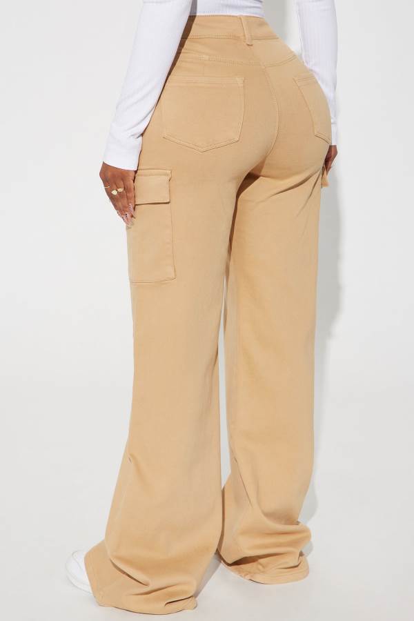 Khaki Fashion Nova True That 90s Stretch Color Cargo Women Jeans USA | 452819BWC