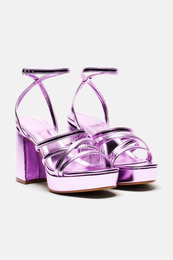 Lavender Fashion Nova Being Pretty Platform Heeled Women Sandals USA | 472613WNA