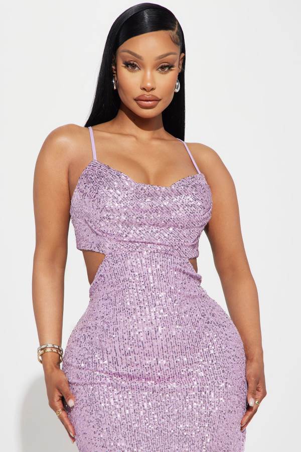 Lavender Fashion Nova Kiera Sequin Maxi Women Dress USA | 963208QPD