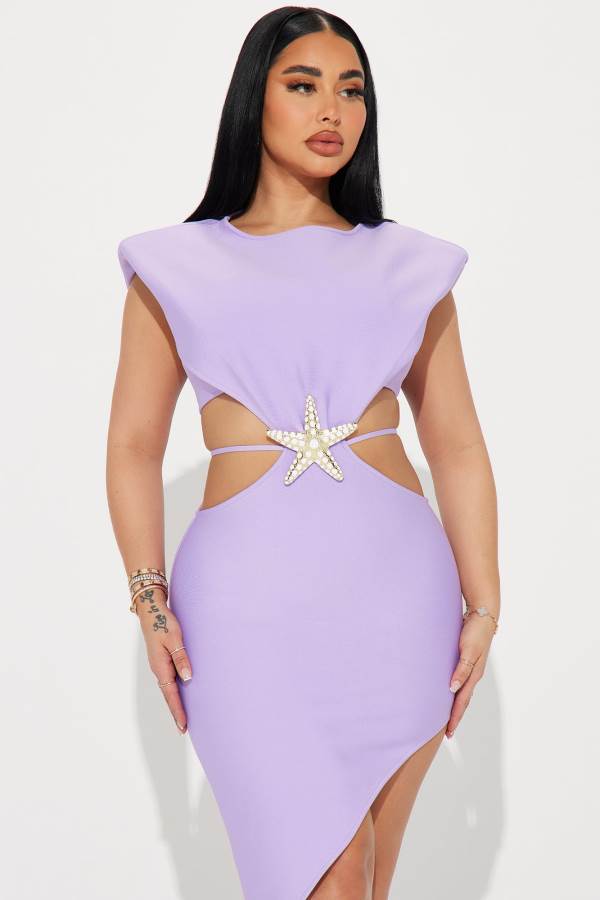 Lavender Fashion Nova Lily Bandage Mini Women Dress USA | 753804KSD