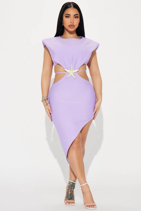 Lavender Fashion Nova Lily Bandage Mini Women Dress USA | 753804KSD