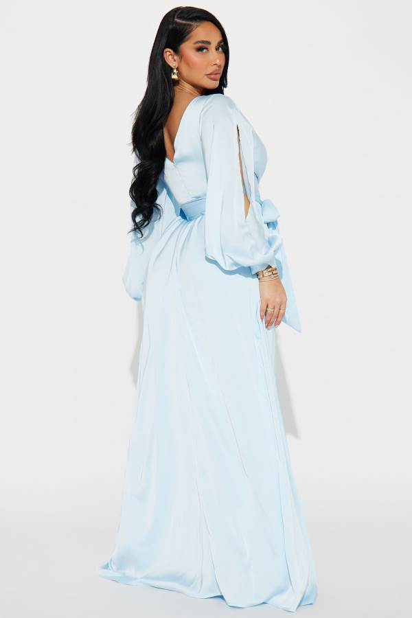 Light Blue Fashion Nova Belle Maxi Women Dress USA | 405278CUX