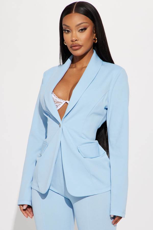 Light Blue Fashion Nova Head Of The Table Pant Suit Women Pants USA | 716098LPI