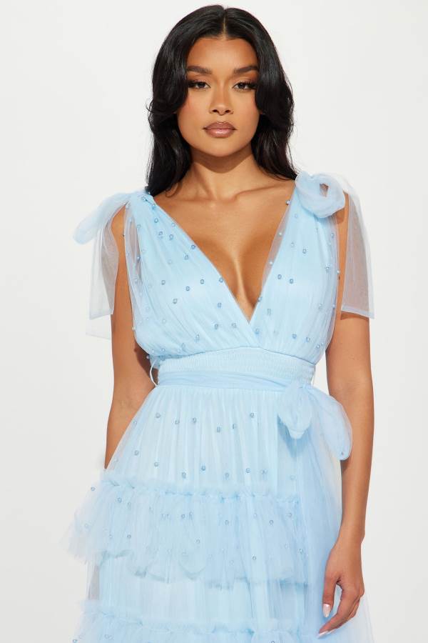 Light Blue Fashion Nova Nya Tulle Maxi Women Dress USA | 314960SDV