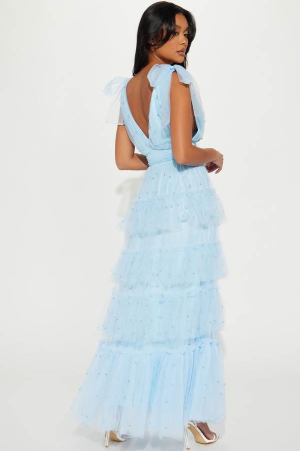 Light Blue Fashion Nova Nya Tulle Maxi Women Dress USA | 314960SDV