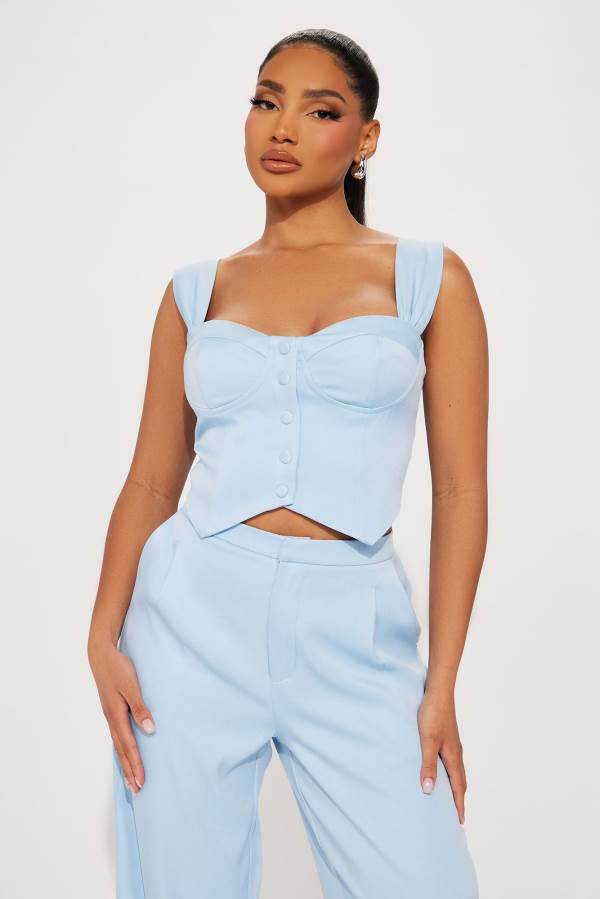 Light Blue Fashion Nova Peyton Pant Set Women Pants USA | 583762ZTM