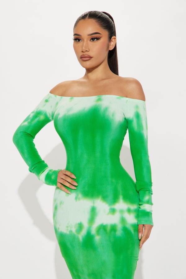 Light Green Fashion Nova Eccentric Bizarre Maxi Women Dress USA | 092485EOI