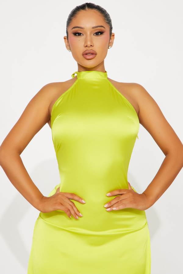 Light Green Fashion Nova Living Lux Satin Maxi Women Dress USA | 126540IPA