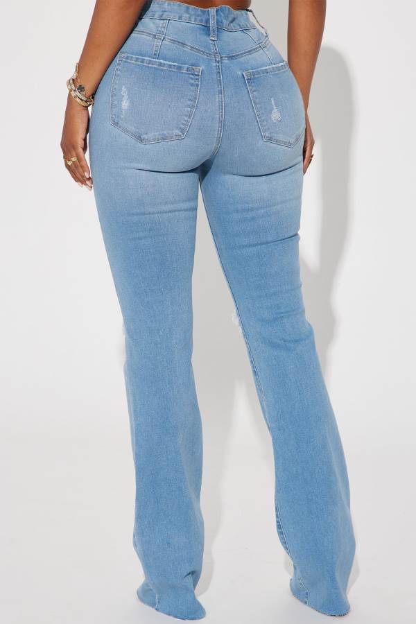 Light Wash Fashion Nova All Yours Curvy Stretch Bootcut Women Jeans USA | 130492MOT