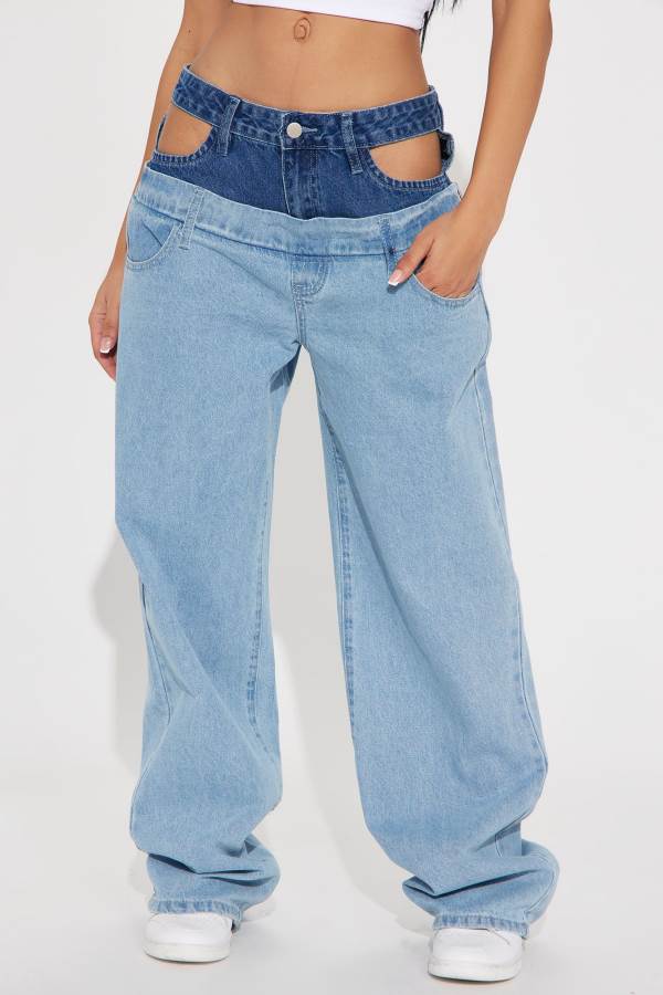 Light Wash Fashion Nova My Other Half Wide Leg Women Jeans USA | 835269BEV