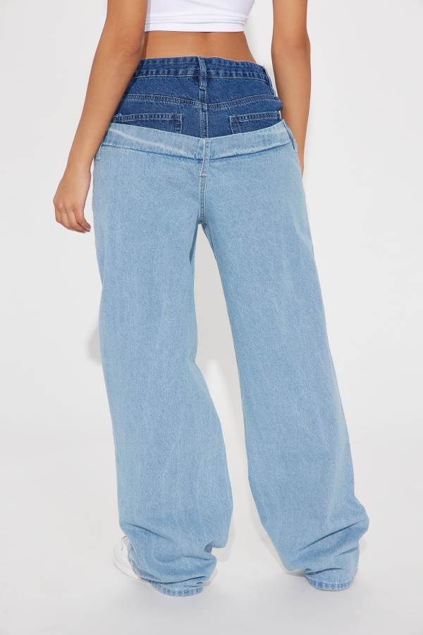 Light Wash Fashion Nova My Other Half Wide Leg Women Jeans USA | 835269BEV