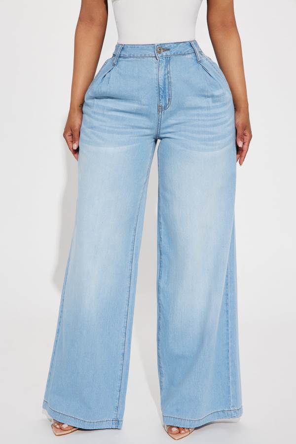 Light Wash Fashion Nova Quite The Reputation Trouser Women Jeans USA | 405127QOT