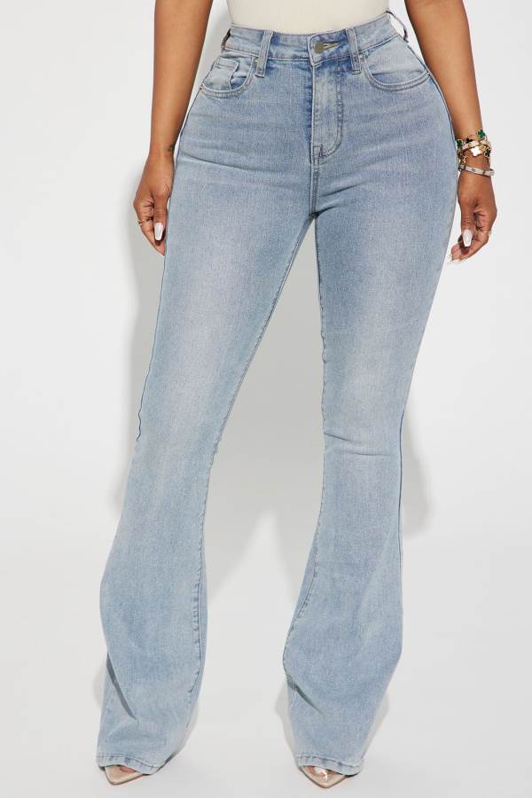 Light Wash Fashion Nova San Diego Sculpting Stretch Flare Women Jeans USA | 280359QTR