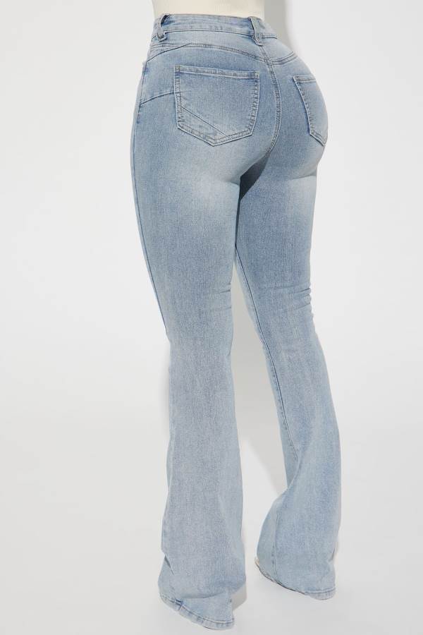 Light Wash Fashion Nova San Diego Sculpting Stretch Flare Women Jeans USA | 280359QTR