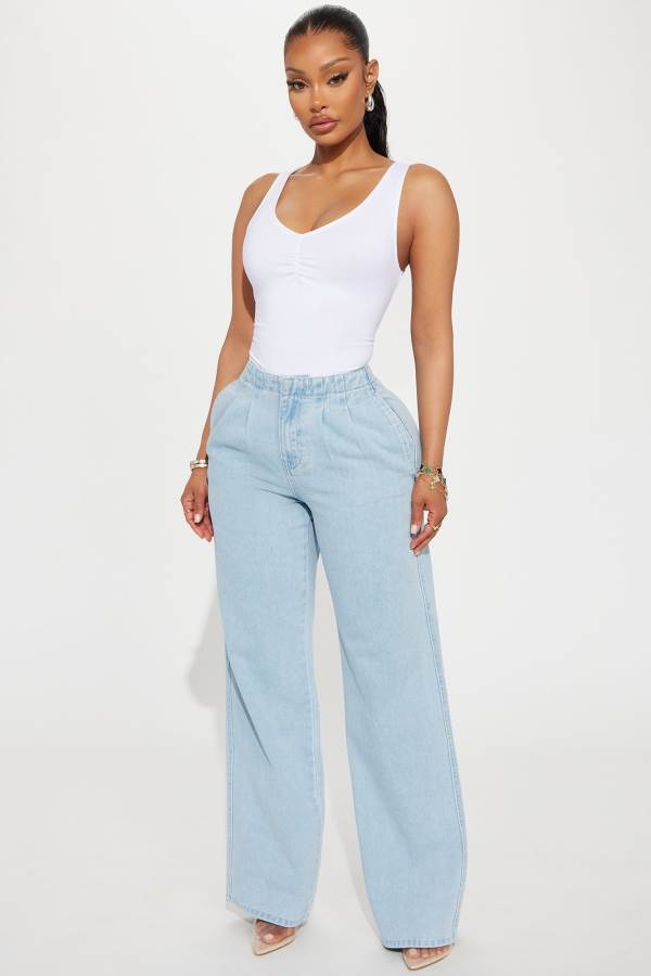 Light Wash Fashion Nova Understood The Assignment Trouser Women Jeans USA | 590182NQC