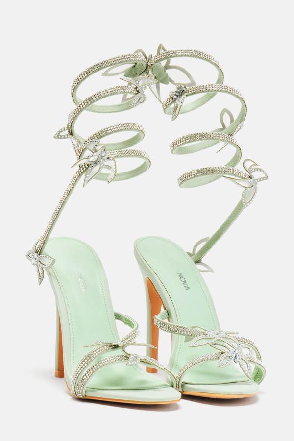 Mint Fashion Nova All Of My Attention Heeled Women Sandals USA | 359860YHS