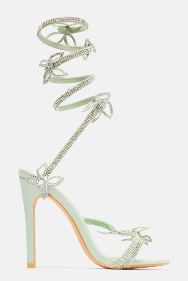 Mint Fashion Nova All Of My Attention Heeled Women Sandals USA | 359860YHS