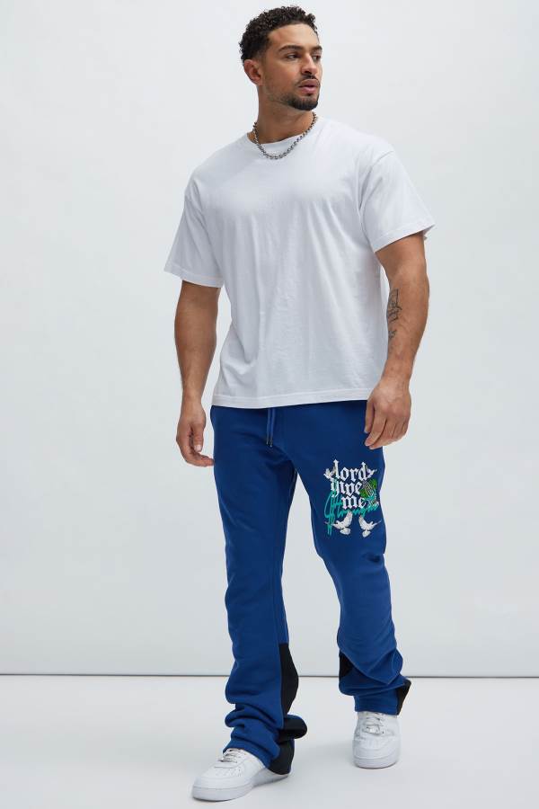 Navy Fashion Nova Maney Man Face Men Sweatpants USA | 485916ZSR