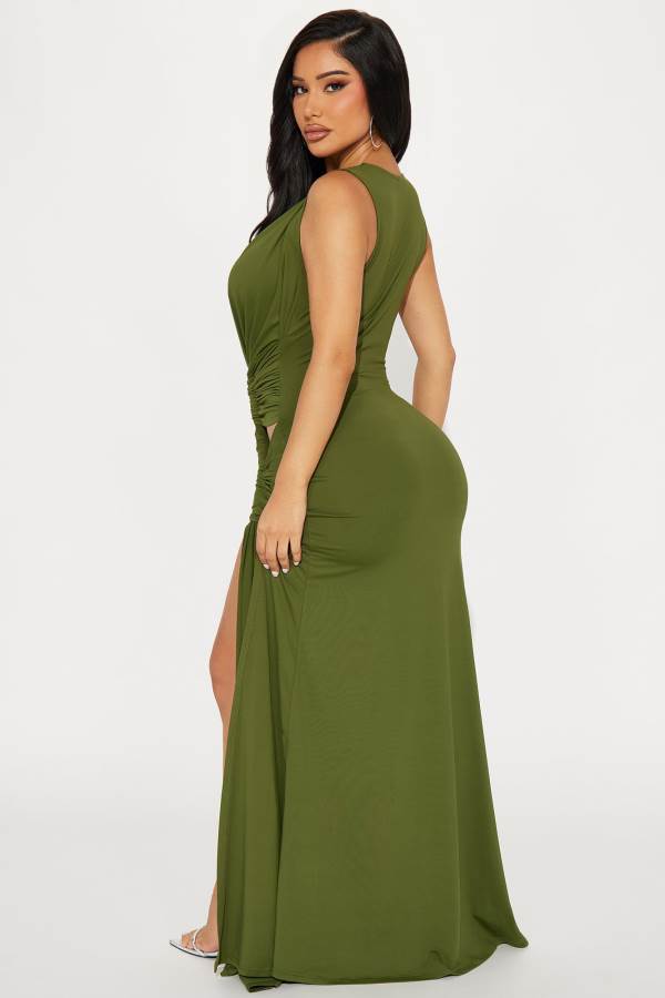 Olive Fashion Nova Bahama Beach Maxi Women Dress USA | 038567KRO