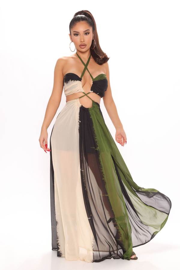 Olive Fashion Nova Gypsy Love Maxi Women Dress USA | 601328MVY