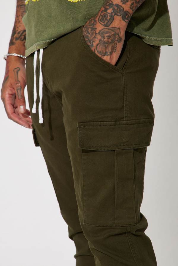 Olive Fashion Nova Kyle Cargo Men Pants USA | 816025CZJ