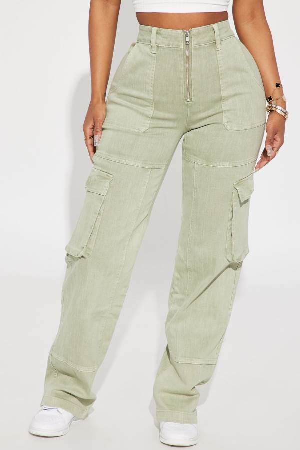 Olive Fashion Nova Mission Accomplished Cargo Women Pants USA | 176285QKX