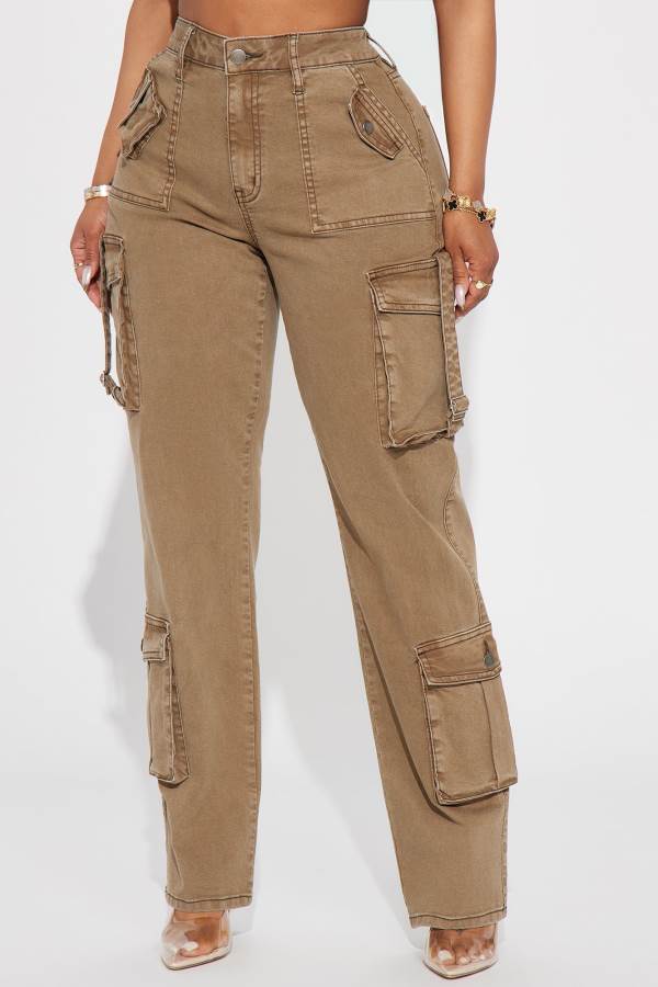 Olive Fashion Nova Nothing Left To Say Cargo Women Jeans USA | 674985BCV