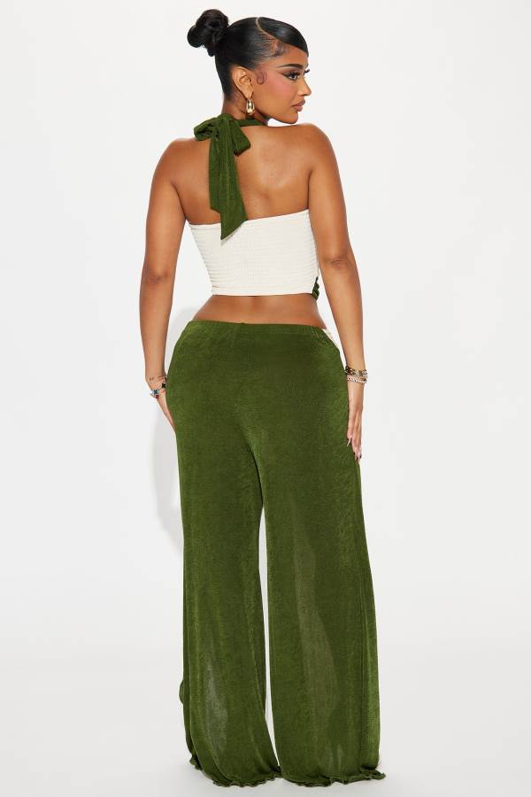 Olive Fashion Nova Staying In Paradise Pant Set Women Pants USA | 406538UWI