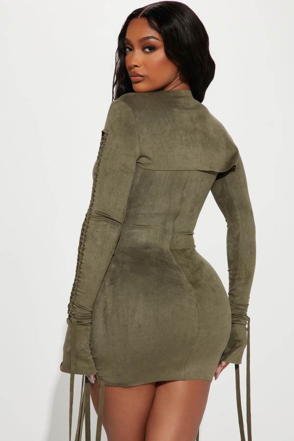 Olive Fashion Nova Yovanna Mini Set Women Dress USA | 218976QTO