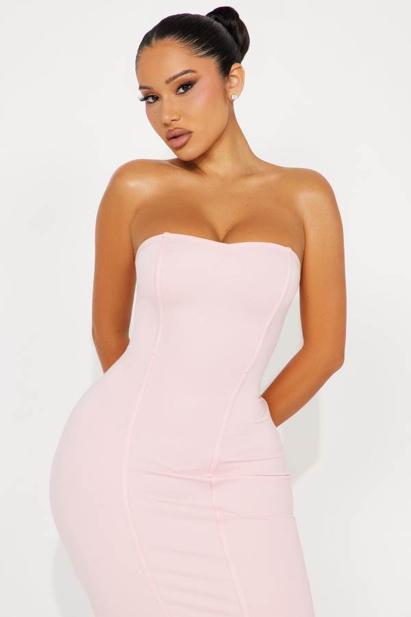 Pink Fashion Nova Back to Love Midi Women Dress USA | 940276FJG