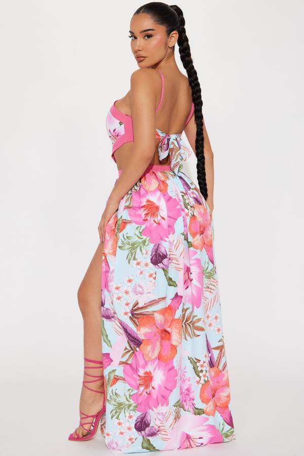 Pink Fashion Nova Catalina Maxi Women Dress USA | 375241JAD