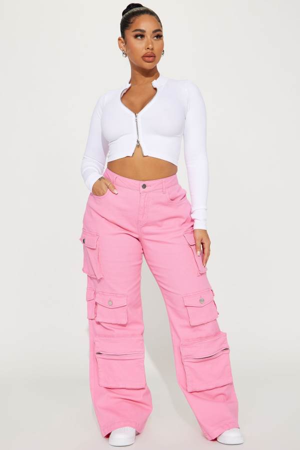 Pink Fashion Nova Elliana Cargo Women Pants USA | 471953JNB