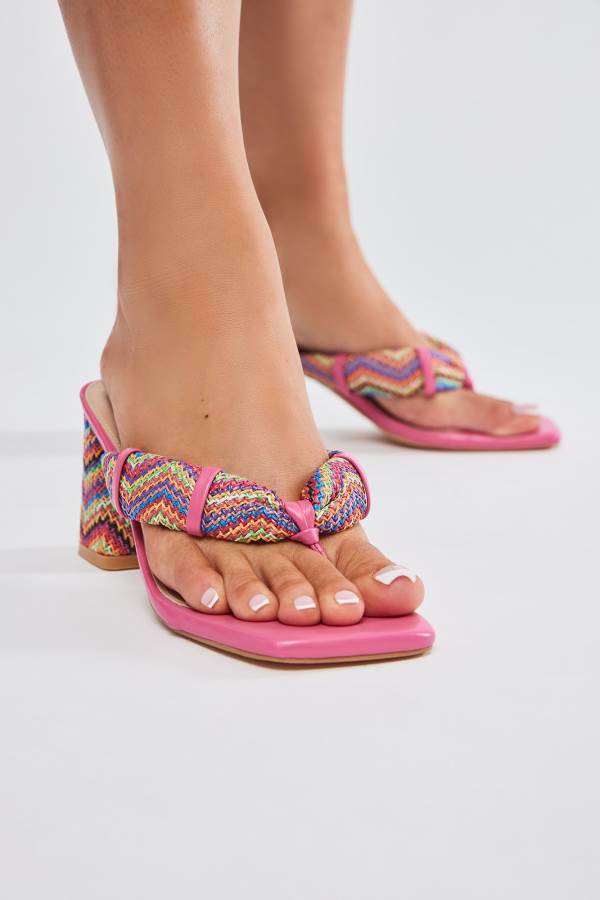 Pink Fashion Nova Find Your Oasis Heeled Women Sandals USA | 429357ZET