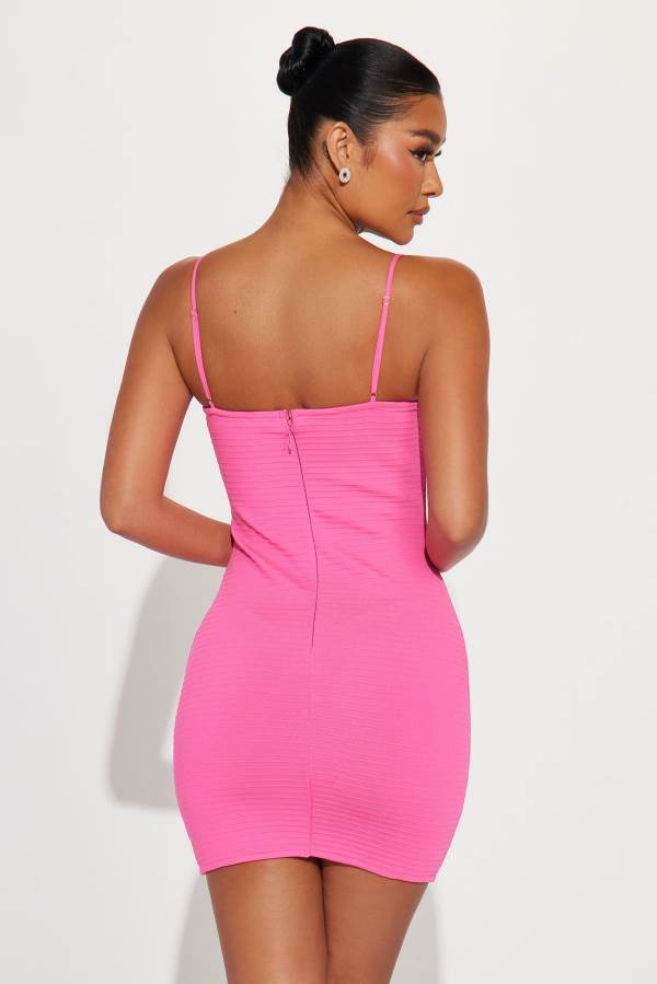 Pink Fashion Nova Fiora Bandage Micro Mini Women Dress USA | 047316OYF