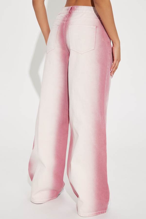 Pink Fashion Nova Get's Me Everytime Baggy Women Jeans USA | 389217HRJ