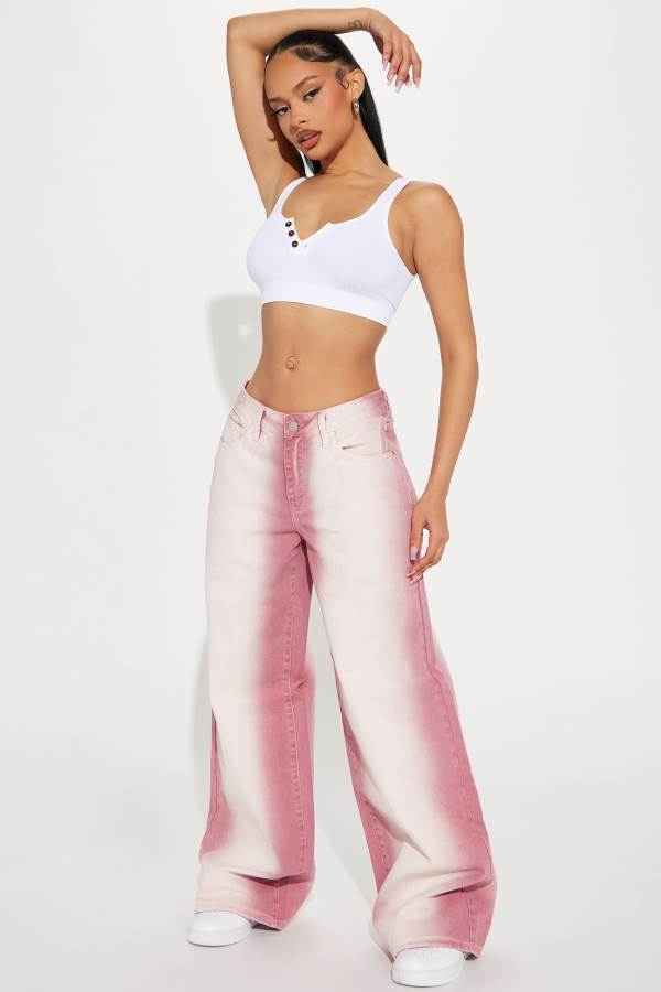 Pink Fashion Nova Get\'s Me Everytime Baggy Women Jeans USA | 389217HRJ