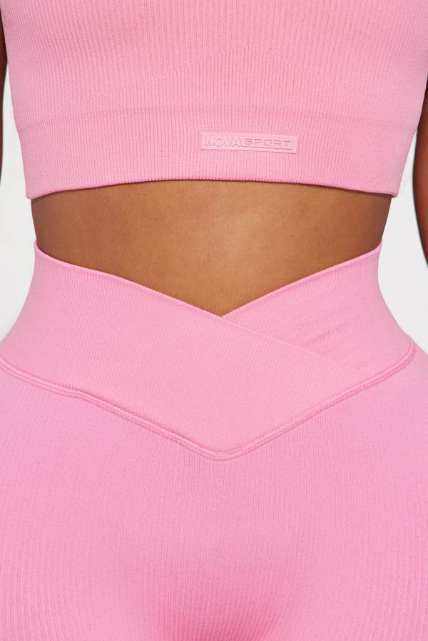 Pink Fashion Nova Namaste Seamless 2 Piece Bolero Active Top Women Tops USA | 280739DQH