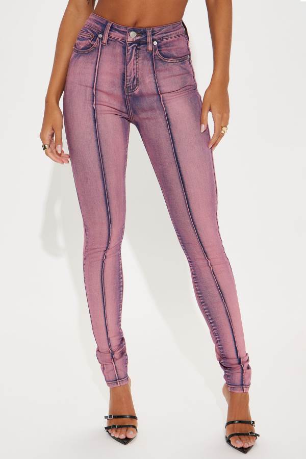 Pink Fashion Nova On Course Stretch Skinny Women Jeans USA | 123758HSR