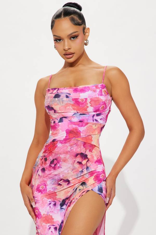 Pink Fashion Nova Polly Floral Maxi Women Dress USA | 829306JHI