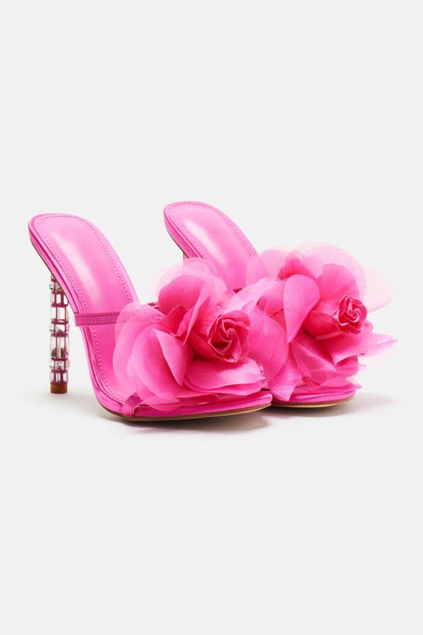 Pink Fashion Nova Pretty Vibes Heeled Women Sandals USA | 683021KQX