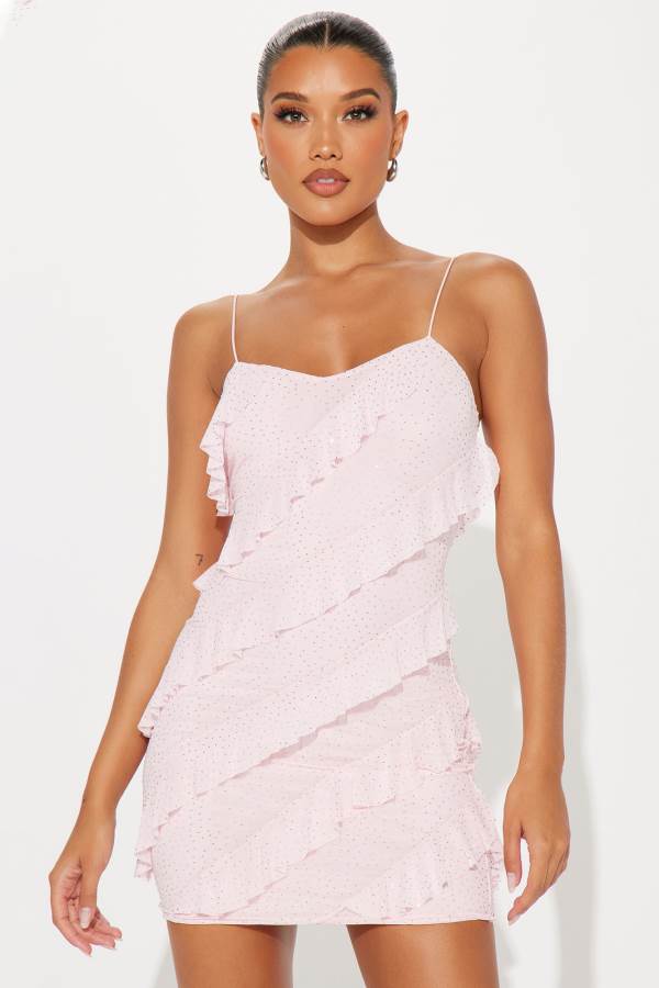 Pink Fashion Nova Rheya Mesh Micro Mini Women Dress USA | 629075TGL