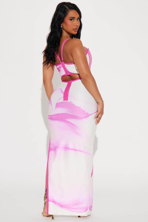 Pink Fashion Nova Send Love Bandage Maxi Women Dress USA | 096713YWO