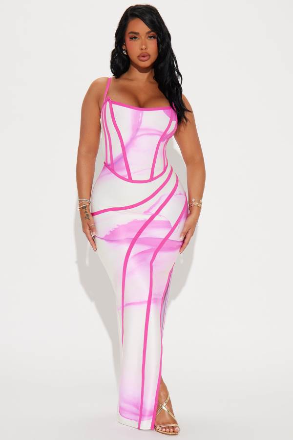 Pink Fashion Nova Send Love Bandage Maxi Women Dress USA | 096713YWO