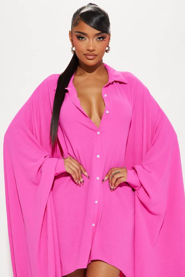 Pink Fashion Nova She's A Goddess Oversized Mini Women Dress USA | 092685JKH