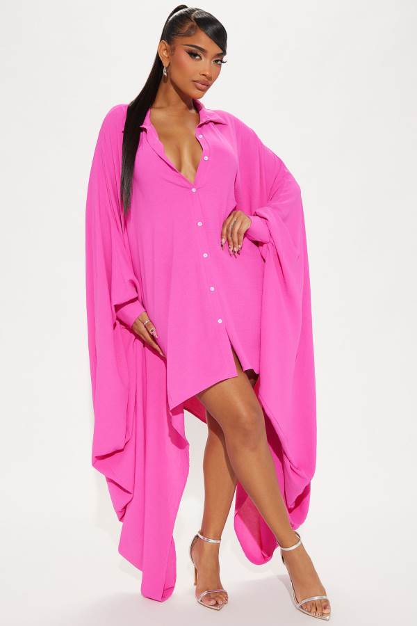 Pink Fashion Nova She\'s A Goddess Oversized Mini Women Dress USA | 092685JKH