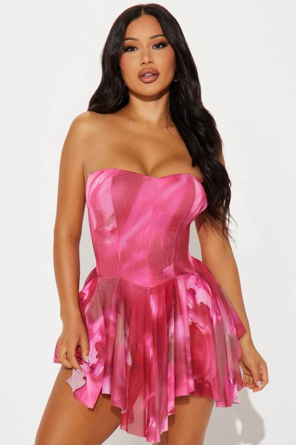 Pink Fashion Nova Surreal Sweetheart Mini Women Dress USA | 814729LMI