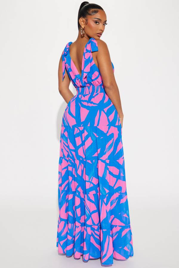 Pink Fashion Nova Take Me To Barbados Maxi Women Dress USA | 028369TMH